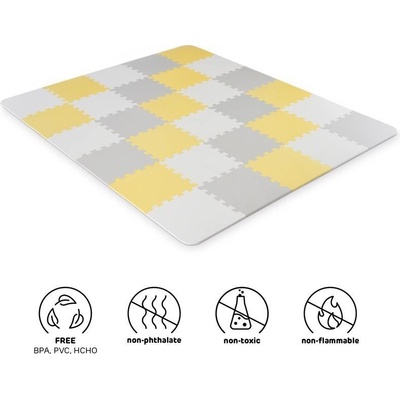 Kinderkraft Podložka penová puzzle Luno Yellow 30 ks
