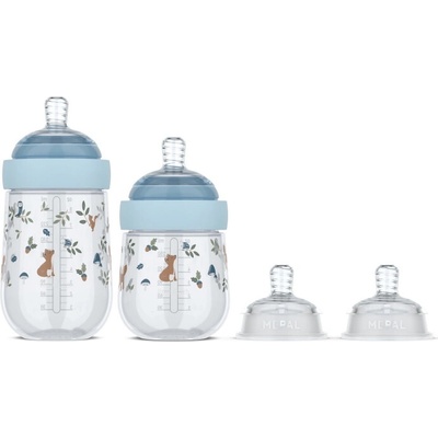 Little Dutch Dojčenské fľaše 165 ml + 240 ml + 2 cumlíky Forest Friends
