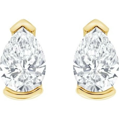 Eppi Minimalistické strieborné napichovacie náušnice s pear lab-grown diamantmi Ronja E49280