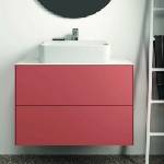 Ideal Standard Atelier Conca стенен шкаф за шкаф, червено-оранжев мат, 2 чекмеджета, 80 см (T4356Y3)