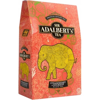 Sir Adalbert's Tea Čierny listový čaj s jahodou a graviolou 80 g