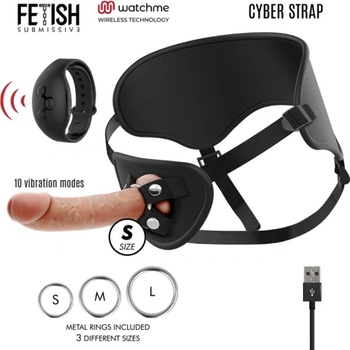 Fetish Submissive Пенис колан с вибриращо дилдо и дистанционно Cyber Strap S
