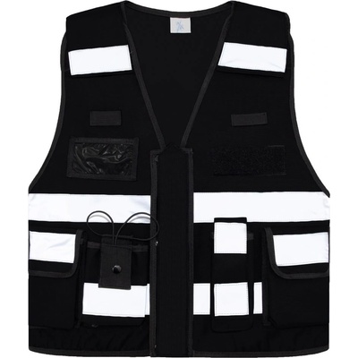 Korntex HI-VIS KXTAC BONN TACTICAL / Мъжка светлоотразителна многофункционална жилетка - черна XXL/4XL (76XTAC002zi)