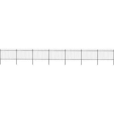 vidaXL Zahradní plot s kopím nahoře ocelový 1172 x 120 cm černý