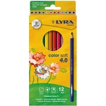 LYRA Цветни моливи LYRA Color Soft 4.0 екстра меки ярки меки цветове 12 броя 2421120 (2421120)