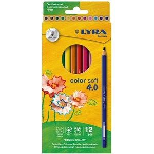 LYRA Цветни моливи LYRA Color Soft 4.0 екстра меки ярки меки цветове 12 броя 2421120 (2421120)