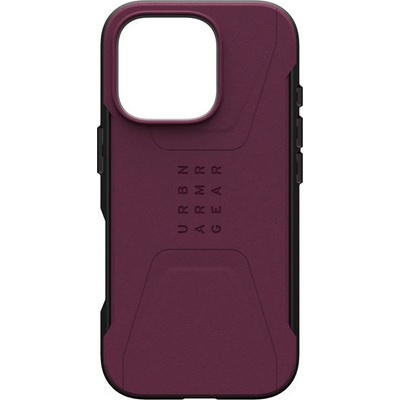 Urban Armor Gear Калъф UAG - Civilian Magsafe, iPhone 16 Pro, burgundy (840283914133)