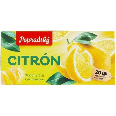 Popradský Citrón ovocný čaj s príchuťou 20 x 2 g