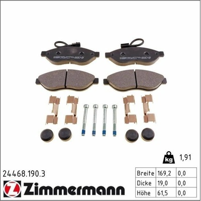 Sada brzdových destiček, kotoučová brzda ZIMMERMANN 24468.190.3