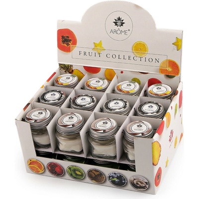 Malá vonná svíčka ve skle s jmenovkou 28 g Varianta: (Fruit) mix č. 3, Balení: 24 ks 49591/120782/285075