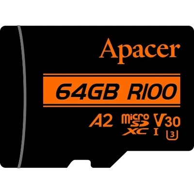 Apacer microSDXC 64GB UHS-I/U3/V30/A2 + Adapter (AP64GMCSX10U8-R)