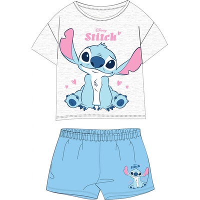 Dívčí pyžamo Lilo & Stitch 5204C385W šedý melír modrá Šedá