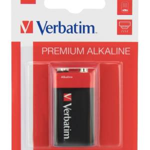 Verbatim ALKALINE BATTERY 9V 1 PACK (HANGCARD) (49924) - gtcomputers
