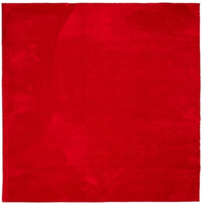 Килим HUARTES с къс косъм, мек и миещ се, червен, 160x160 см