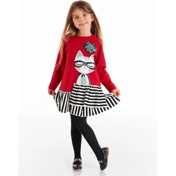 Mushi dievčenské šaty MS-20S1-054/Red black and White Striped