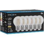 Mexen Vintis 6x LED филамент крушка E27, G45, 6W, Топло - 2700K, 720 lm, прозрачно (L156-E27-0627-00x06)