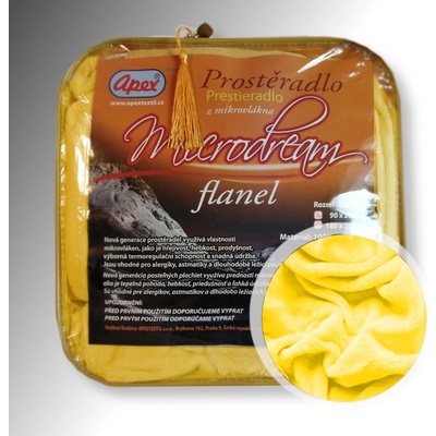 Apex Mikroplyš prostěradlo Microdream Flanel Sytě žluté 180x200