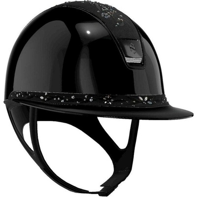 Samshield Jezdecká helma MissShield 2.0 Glossy Flower SW Jewelry Majestic Chrome black černá