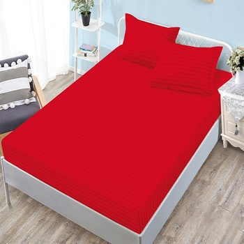 EmonaMall Едноцветен долен чаршаф с ластик и две калъфки (за матрак 160x200) EmonaMall, 3 части - Модел S18253 (S18253-3333f4-4)