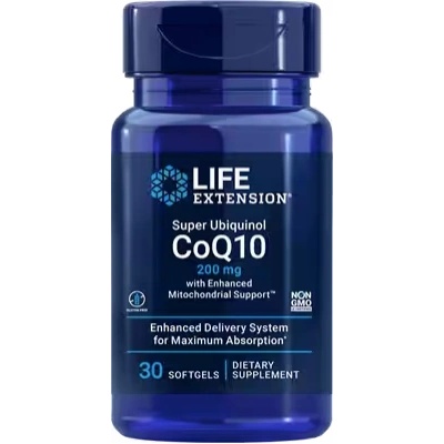 Life Extension Super Ubiquinol CoQ10 with Enhanced Mitochondrial Support, коензим Q10, 200 mg, 30 капсули