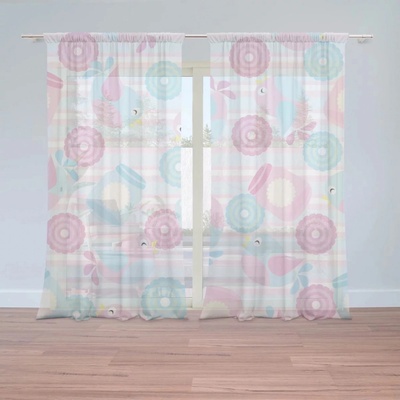 Záclony Roztomilí ptáčci: 2 ks - 150x250 cm - Sablio