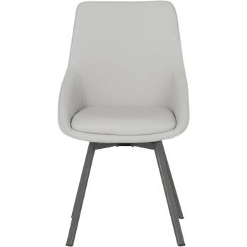 Carmen ТРАПЕЗЕН СТОЛ wigan 2 СИЛ КОЖА - СВЕТЛО СИВ 65 (3532138)