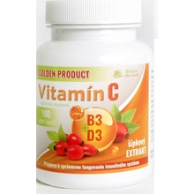 Golden Product Vitamín C 500 mg so šípkami + B3 + D3 100 kapsúl