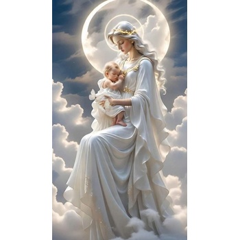 Norimpex - Puzzle Diamant painting: Mother of God with Child in the Clouds 30x40cm - 1 - 39 piese