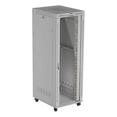 Lanberg Комуникационен шкаф, Lanberg Rack Cabinet 19" Free-Standing 47U/800X1000 (FlAT Pack) With Glass Door LCD Grey V2 (FF01-8047-12SL)