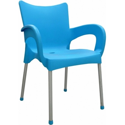 Mega Plast, plastová židle DOLCE (AL nohy), 82,5 x 59 x 55 cm, stohovatelná, tyrkysová