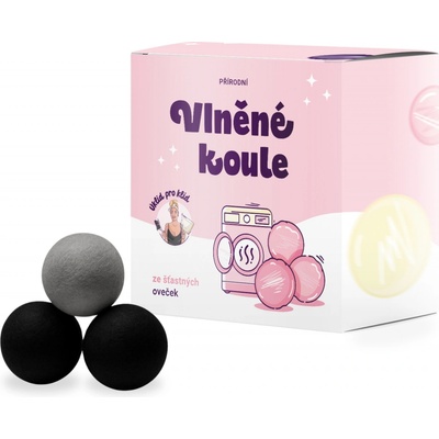 Úklid pro klid Vlněné koule do sušičky - bílé - 3 ks Vůně: bez oleje
