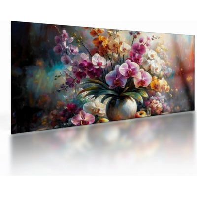 Sklenený obraz - Váza kvetov II., jednodielne 100x50 cm na skle