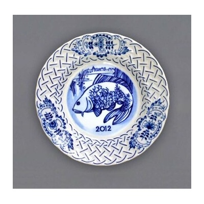 Český Porcelán Dubí Cibulák Tanier Výročný 2012 reliéfny závesný 18cm Originálny