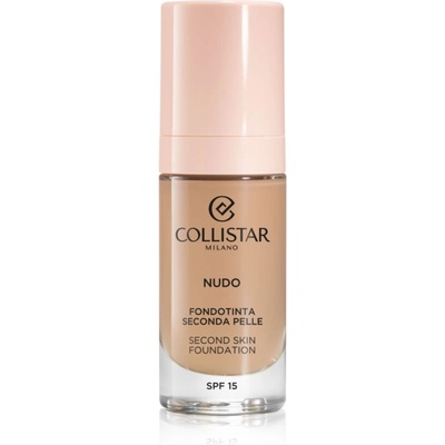 Collistar NUDO Second Skin Foundation SPF 15 озаряващ хидратиращ фон дьо тен с изглаждащ ефект цвят 3R Naturale Rosato 30ml