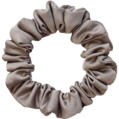 MURU Úzka Saténová Scrunchie gumička - Kávová Matná
