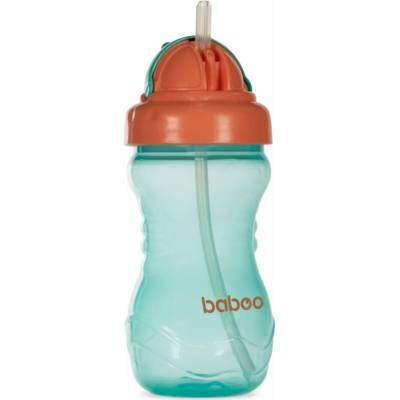 Baboo Cup with Silicone Straw fľaša s rúrkou Green 360 ml