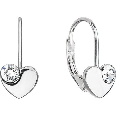Pavona stříbrné visací se Swarovski krystaly bílé srdíčka 31299.1 Krystal