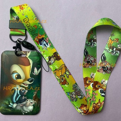 Šňůrka na krk 23235 s cedulkou Bambi