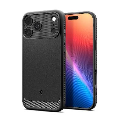 Удароустойчив силиконов (TPU) калъф с MagSafe за iPhone 17 Pro - Spigen Rugged Armor MagSafe Case (черен) (ACS10329)
