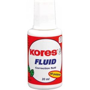 Kores Коректор с четка Kores, ацетонова основа, 20ml, бял (OK20549)