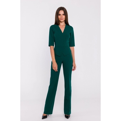 Stylove Woman's Peplum jumpsuit green