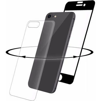 Eiger 3D 360 Screen Protector Back and Front Glass - калени стъклени защитни покрития за дисплея и задната част на iPhone 8, iPhone 7 (черен-прозрачен)