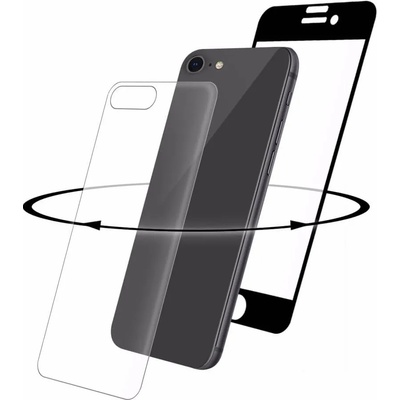 Eiger 3D 360 Screen Protector Back and Front Glass - калени стъклени защитни покрития за дисплея и задната част на iPhone 8, iPhone 7 (черен-прозрачен)