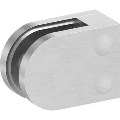 Feldmann 1200-V2A - nerezový držiak skla na rovinu - model 12, AISI 304 brus, pre nerezové zábradlie