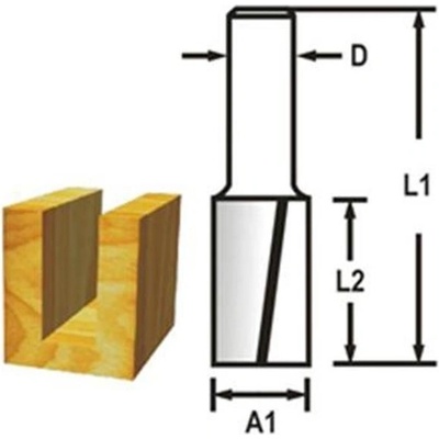 Makita D-47575 - Fréza do dřeva drážkovací 2-břitá pr. 18 x 19 x 51 mm, stopka pr. 8 mm