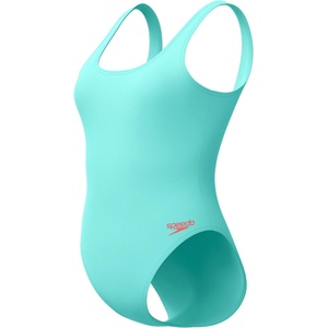 Speedo textd belted deep u-back 1 piece blue l - uk36