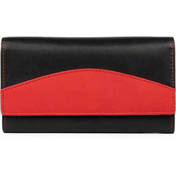 Delis Дамски портфейл, Nicoleta PT995, естествена кожа, черен/червен (PT995)