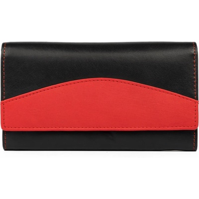 Delis Дамски портфейл, Nicoleta PT995, естествена кожа, черен/червен (PT995)