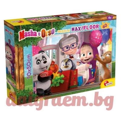 Lisciani Пъзел lisciani 92970 - 60 части - Маша и Мечока, Да се забавляваме (li92970)