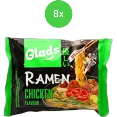 Glads instantní nudle ramen s příchutí kuřete 8 x 105 g